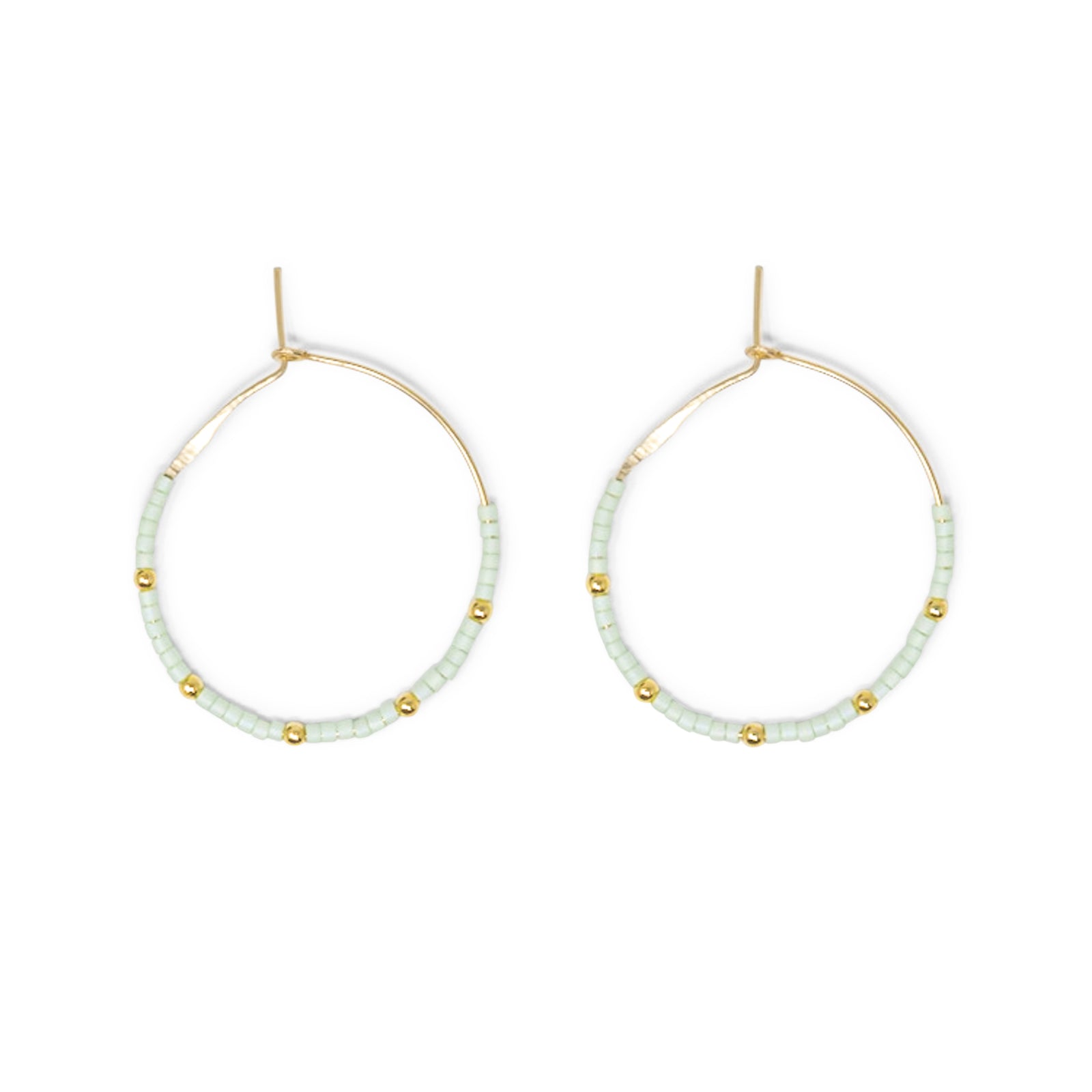 Cucumber & Gold Hoops