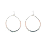 Denim & Coral Ombre w/  Silver Hoops