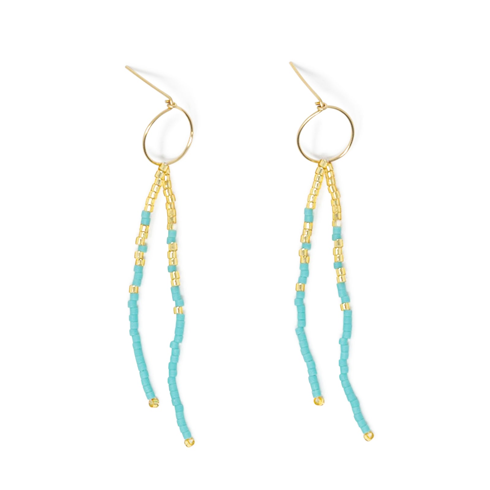 Teal & Gold Surfer dangles