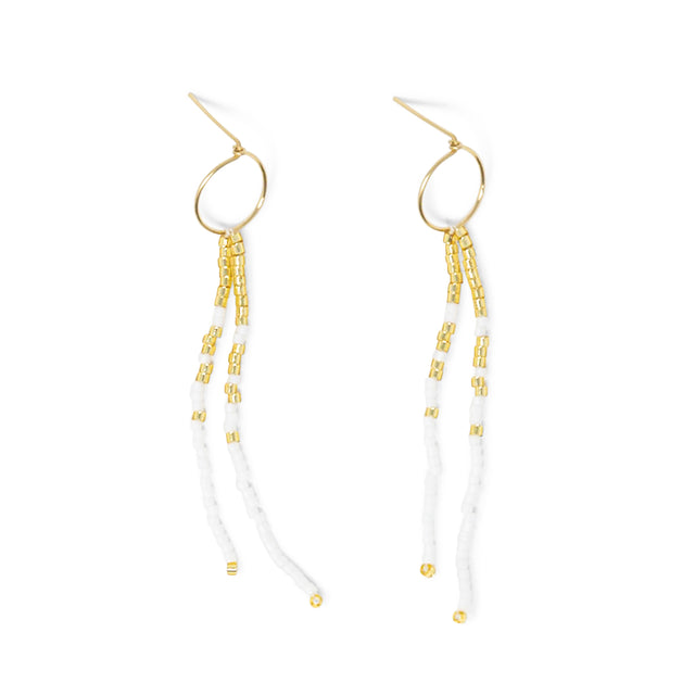 White & Gold Surfer Dangles