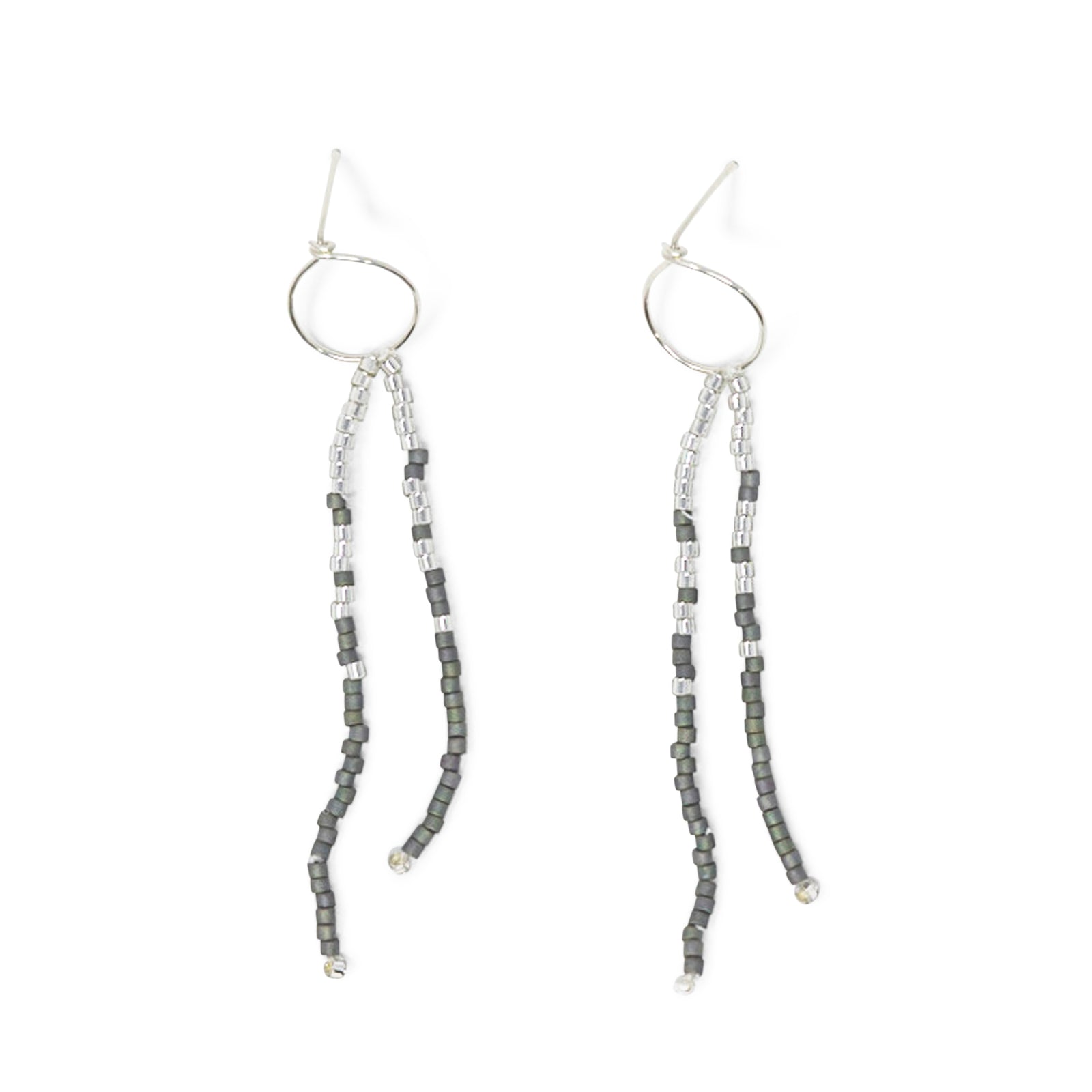Denim & Silver Surf Dangles