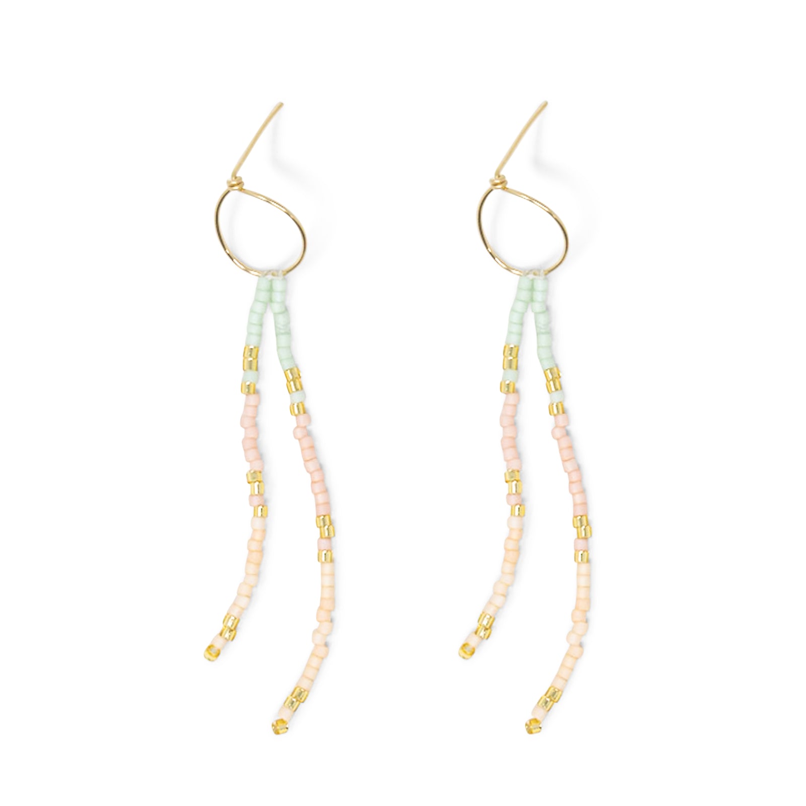Peachy Mint w/ Gold Surfer Dangles
