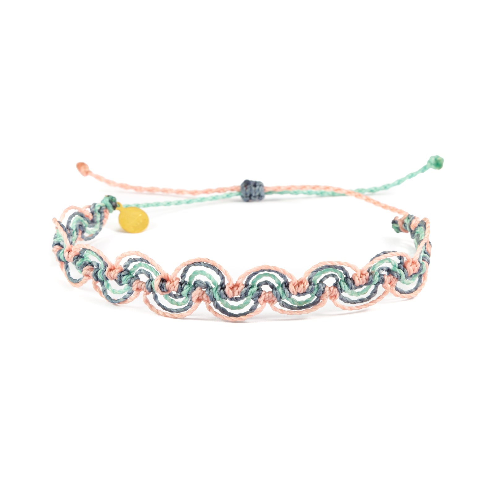 Cucumber, Denim, & Pink Nica Wave Anklet