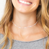 Greys & Coral Color Block Mermaid Necklace