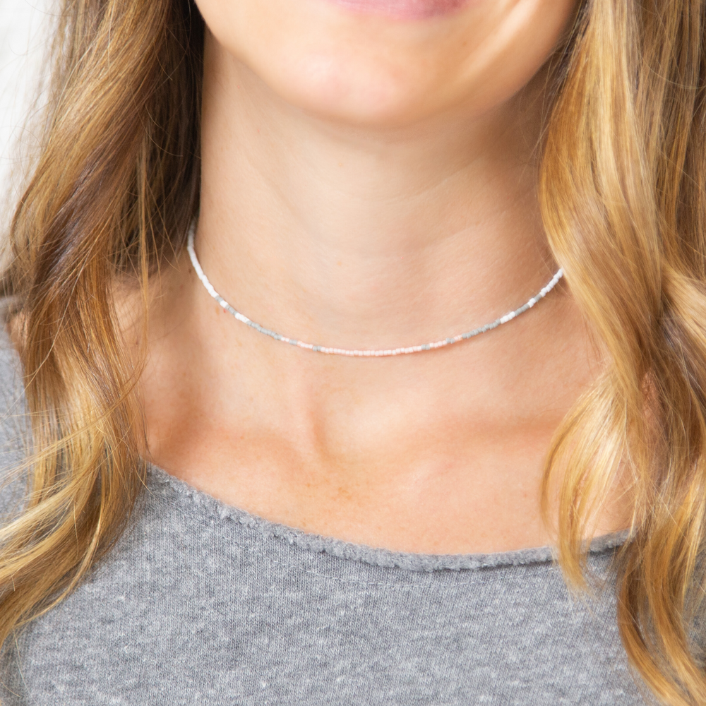 Grey & Coral Ombre Mermaid Necklace