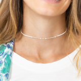 Teal GIVE Morse Code Choker