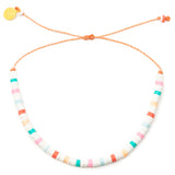 Colorful Dot Heishi Bead Anklet on White