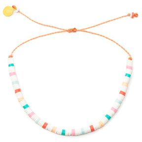Colorful Dot Heishi Bead Anklet on White