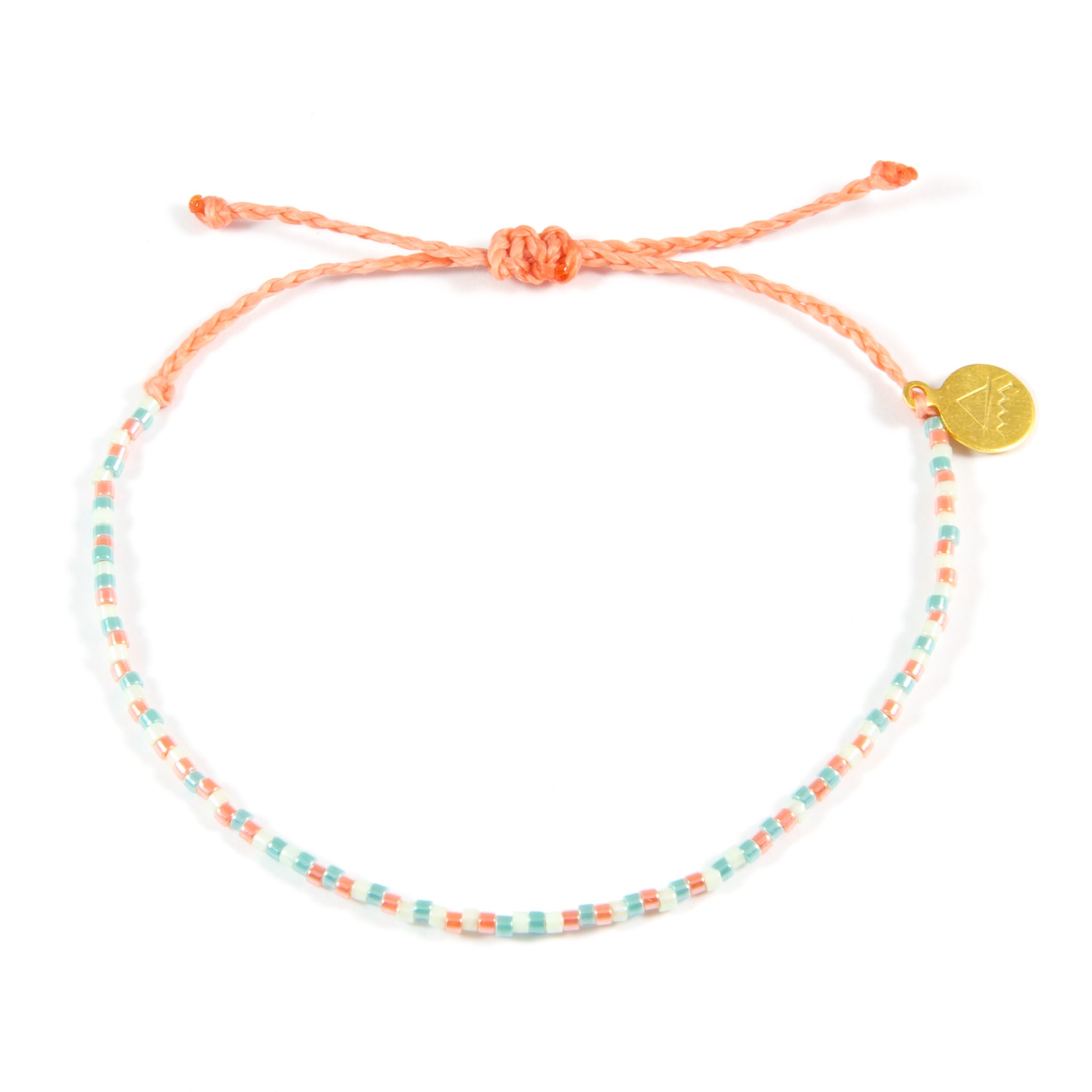 Coral Teal Pearl Multi Bead Bracelet