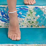 Dark Coral SUNSHINE Word Anklet Stepping Down Stairs