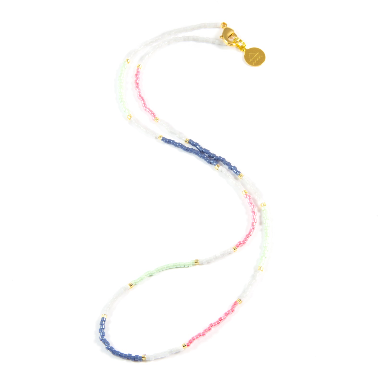 Deep Blue Soft Mint Watermelon Necklace