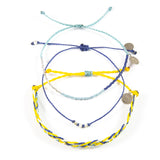 Blues and Sunflower Bracelet Stack