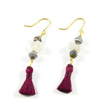 Burgundy Tassel Earrings