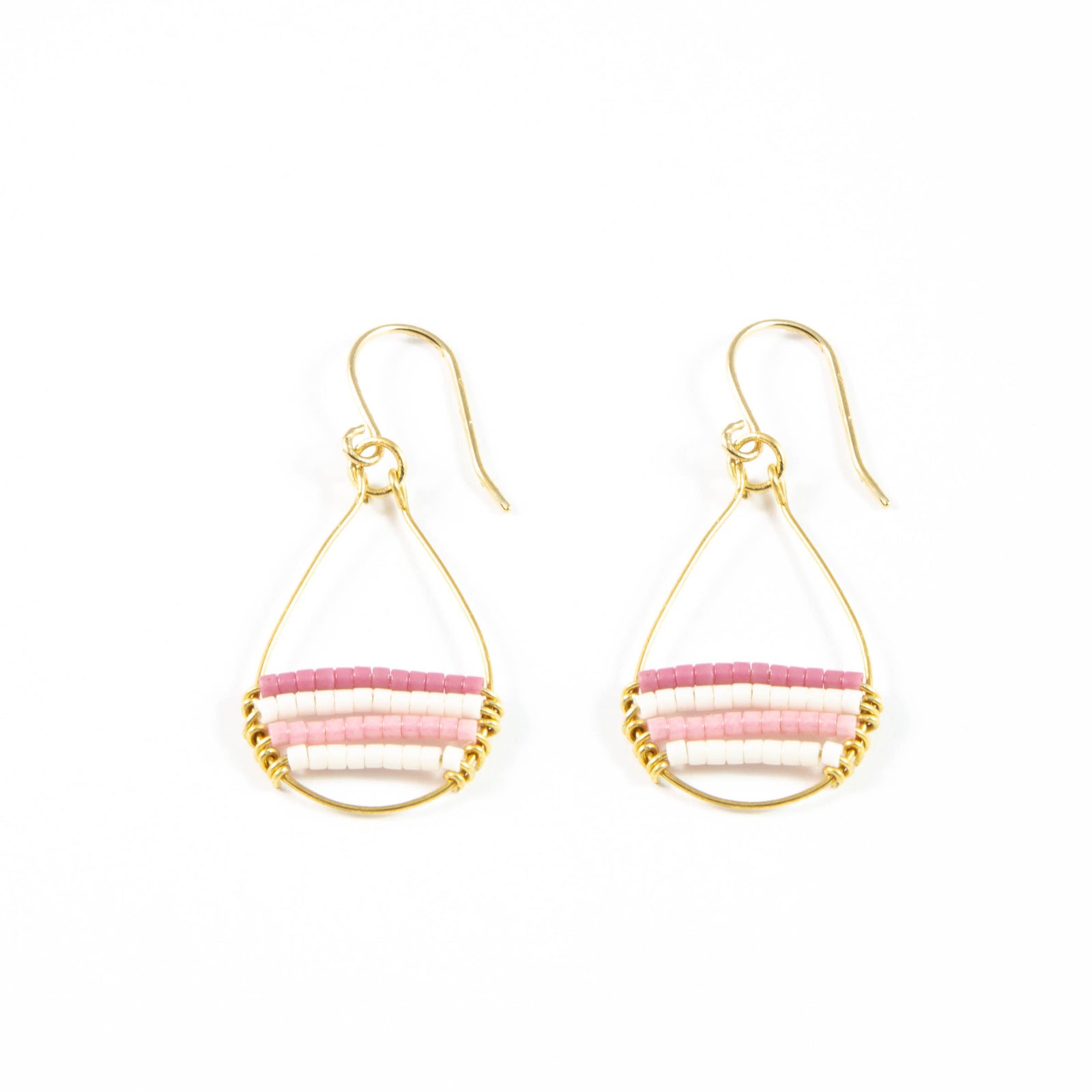 Pink Shades of Giving Tear Drop Earrings in Gold