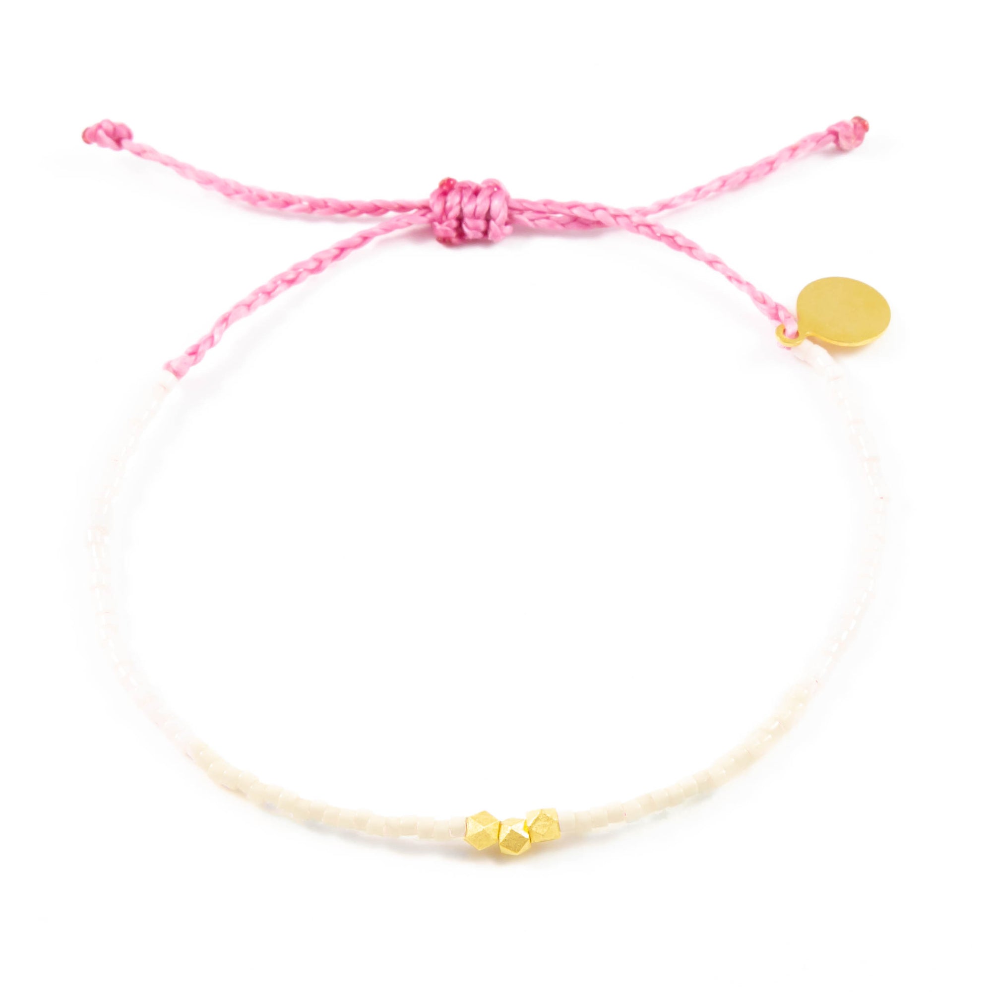 Peachy Cream & Rose Gold Bead Bracelet