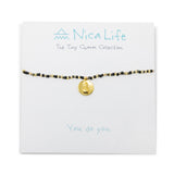Black & Gold Shine Bright Pineapple Charm Necklace