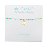Teal & Gold Shine Bright Palm Charm Necklace