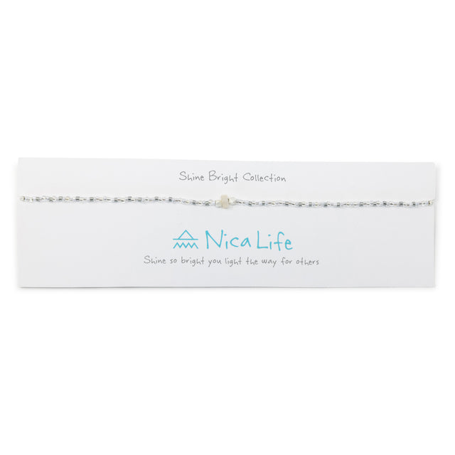 Silver & White Moonstone Healing Choker