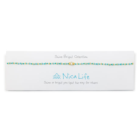 Teal & Gold Moonstone Healing Choker