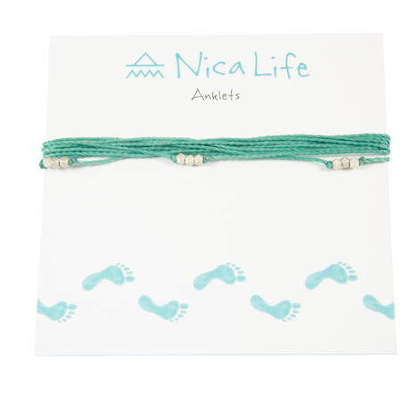 Stormy Ocean Macua Anklet in Silver