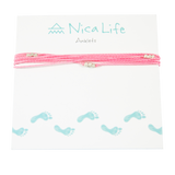 Pink Macua in Silver Anklet