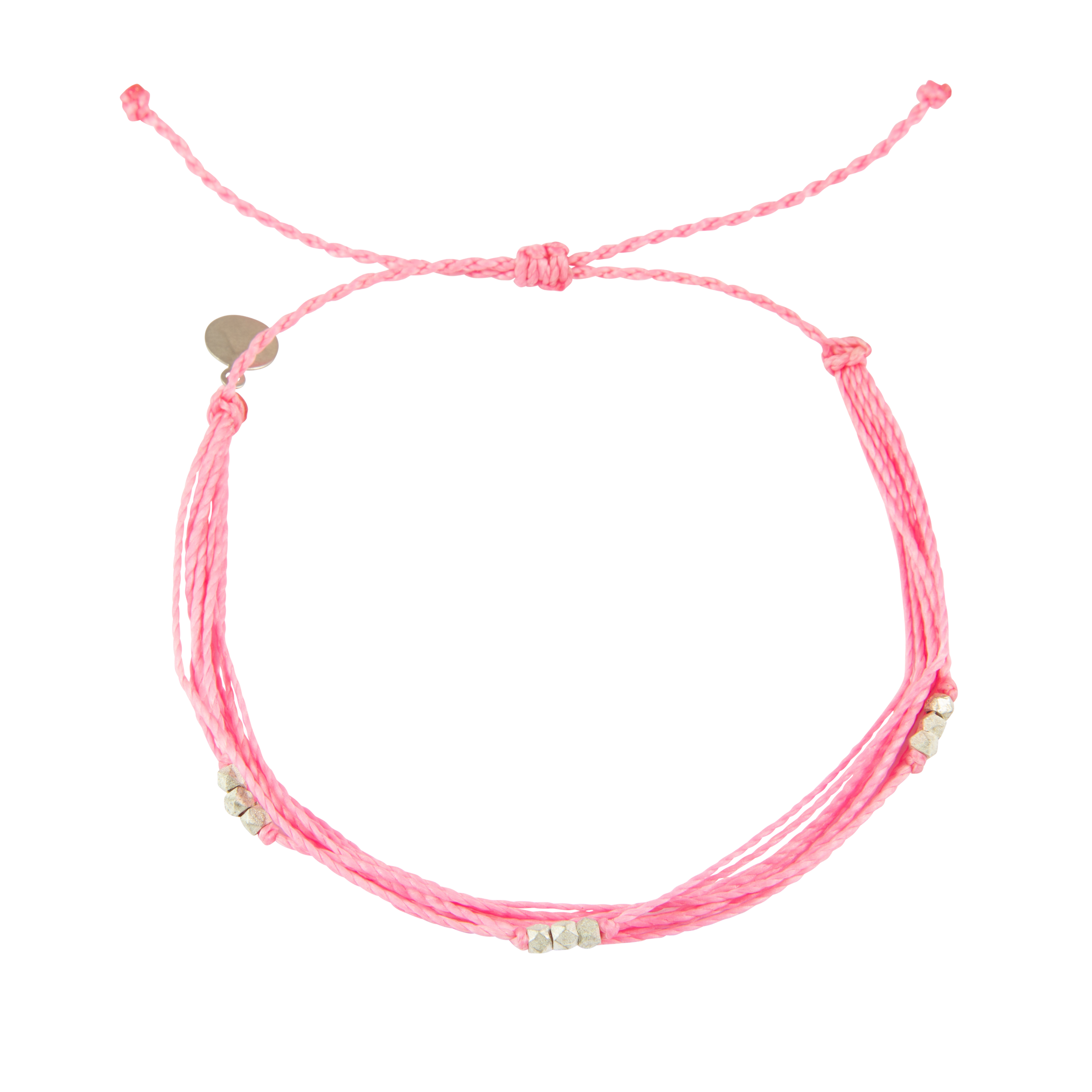 Pink Macua in Silver Anklet