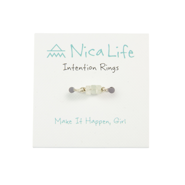 Aquamarine & Silver Intention Ring
