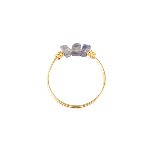 Iolite & Gold Intention Ring