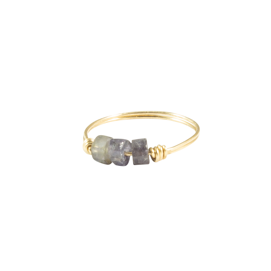 Iolite & Gold Intention Ring