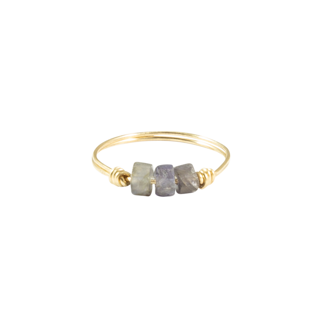 Iolite & Gold Intention Ring