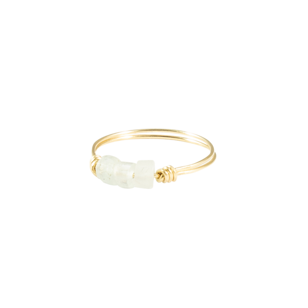 Aquamarine & Gold Intention Ring - Nica Life