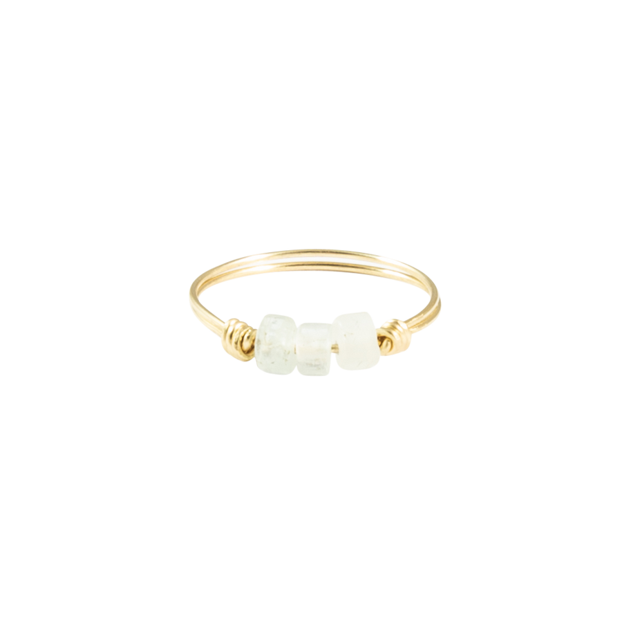 Aquamarine & Gold Intention Ring