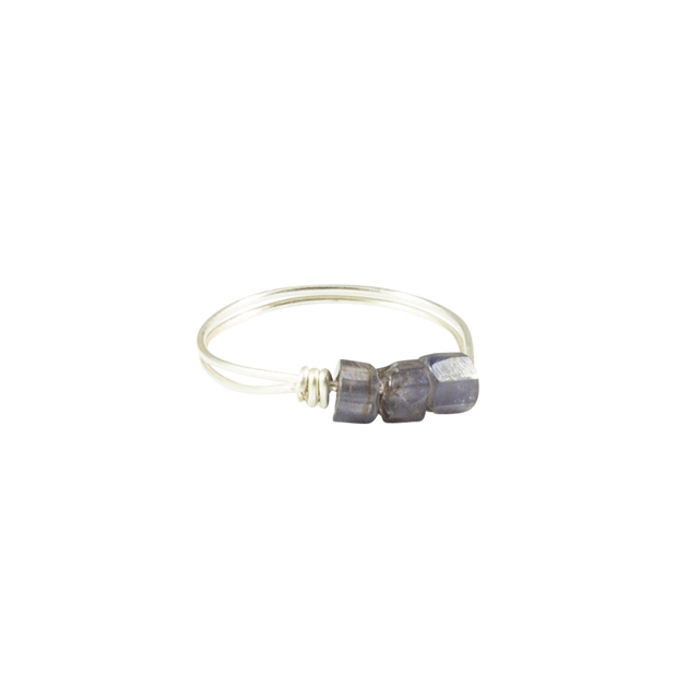 Iolite & Silver Intention Ring