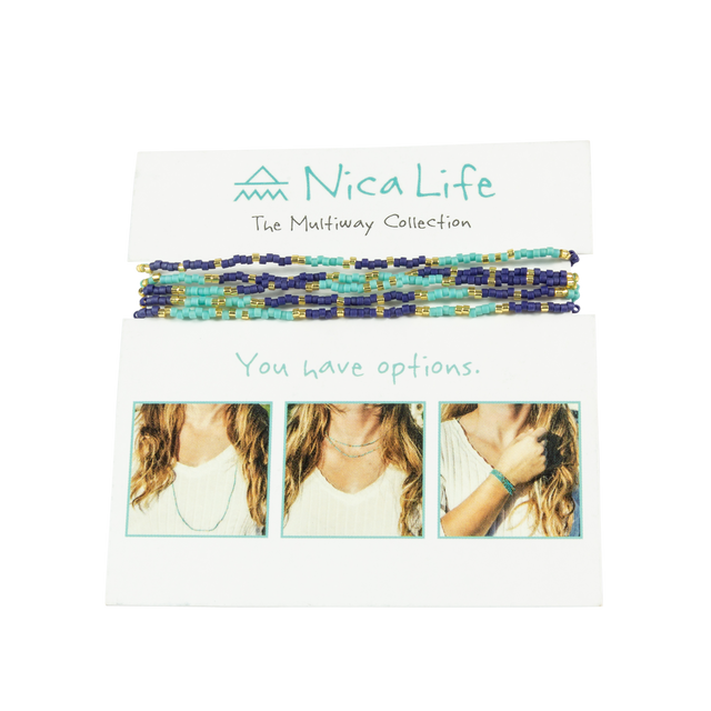Navy, Teal, & Bright Gold Multiway