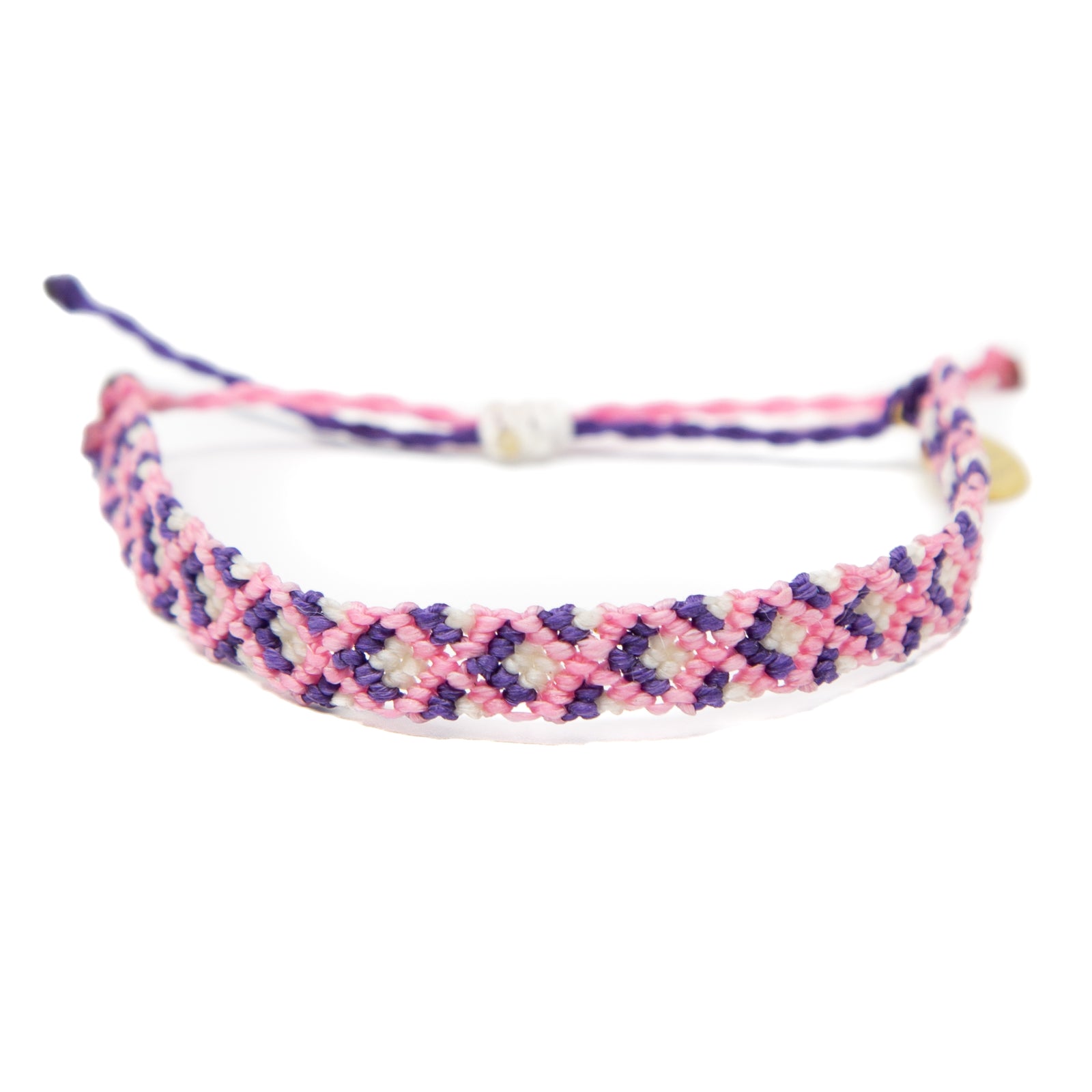 Pink & Purple Double Diamond Friendship Bracelet