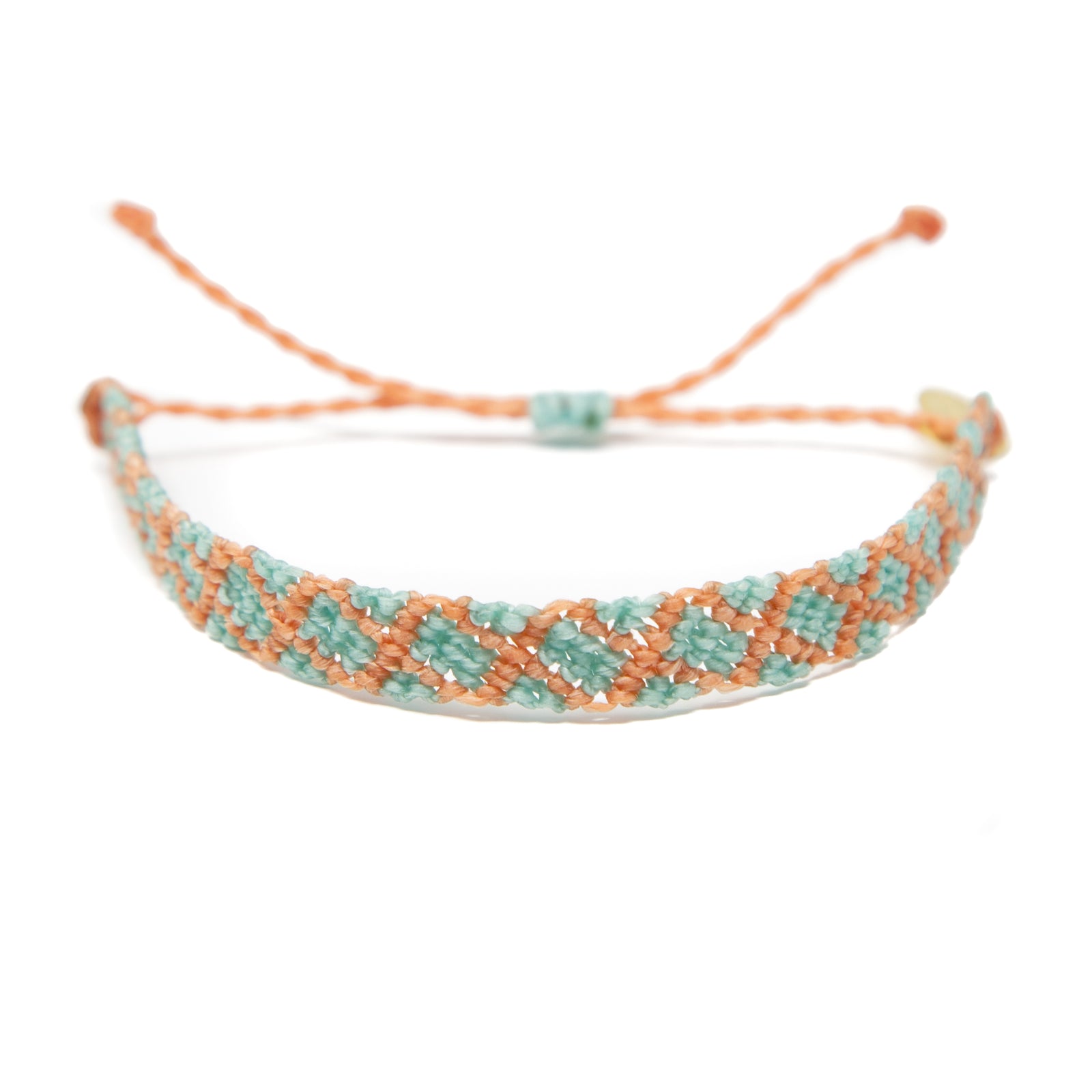 Coral & Cucumber Diamond Friendship Bracelet