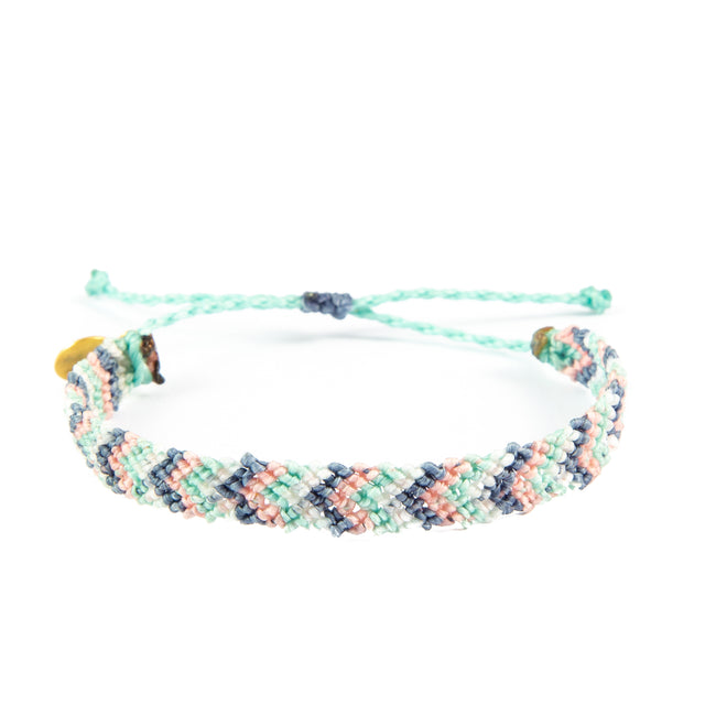 Pink & Denim Chevron Pattern Friendship Bracelet