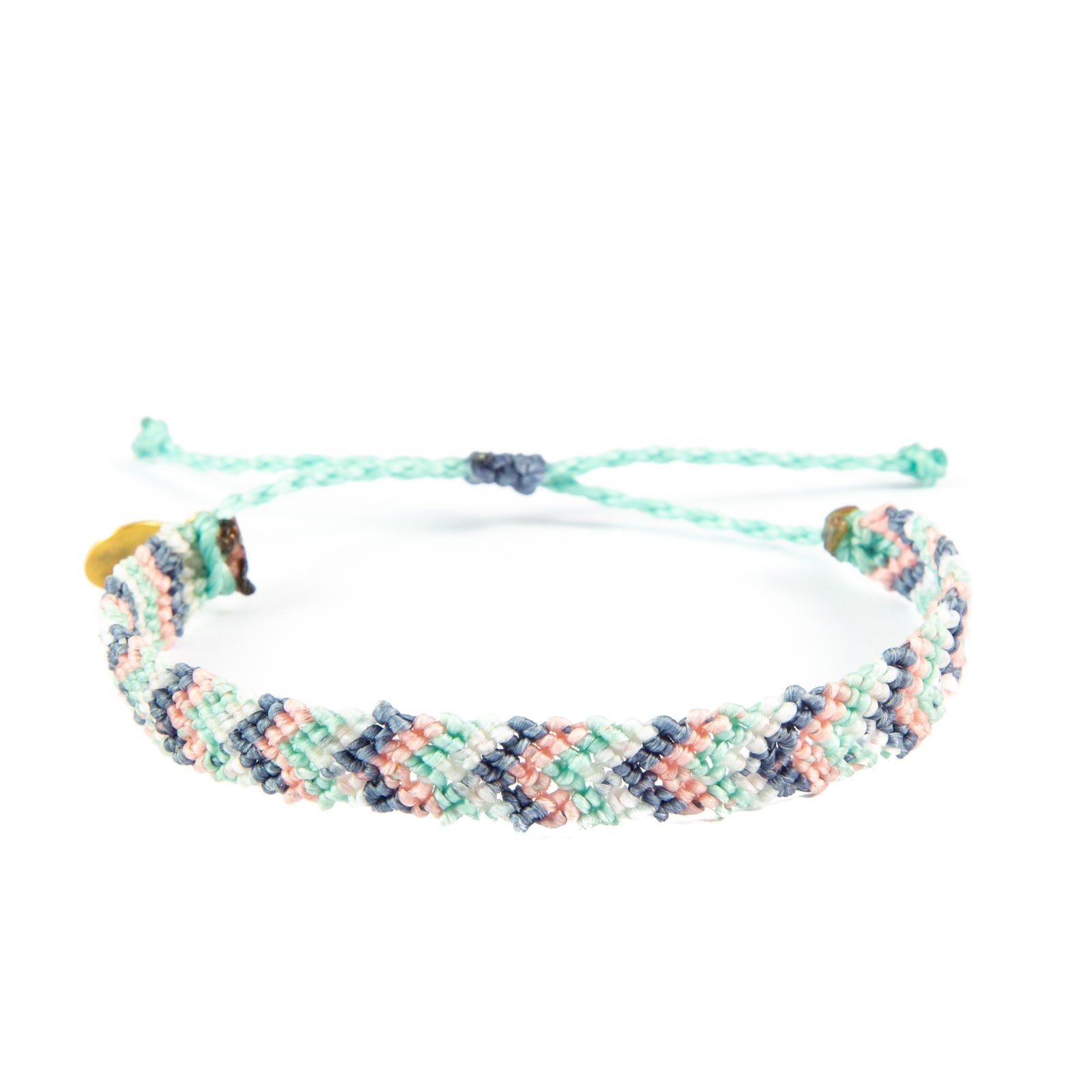 Pink & Denim Chevron Pattern Friendship Bracelet