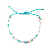 Pink & Teal Diamond Pattern Friendship Bracelet