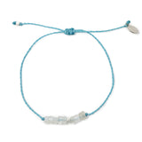 Teal w/ Moonstone Healing Stone Bracelet in Silver