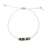 Cucumber w/ Smokey Quartz Healing Stone Bracelet in Silver