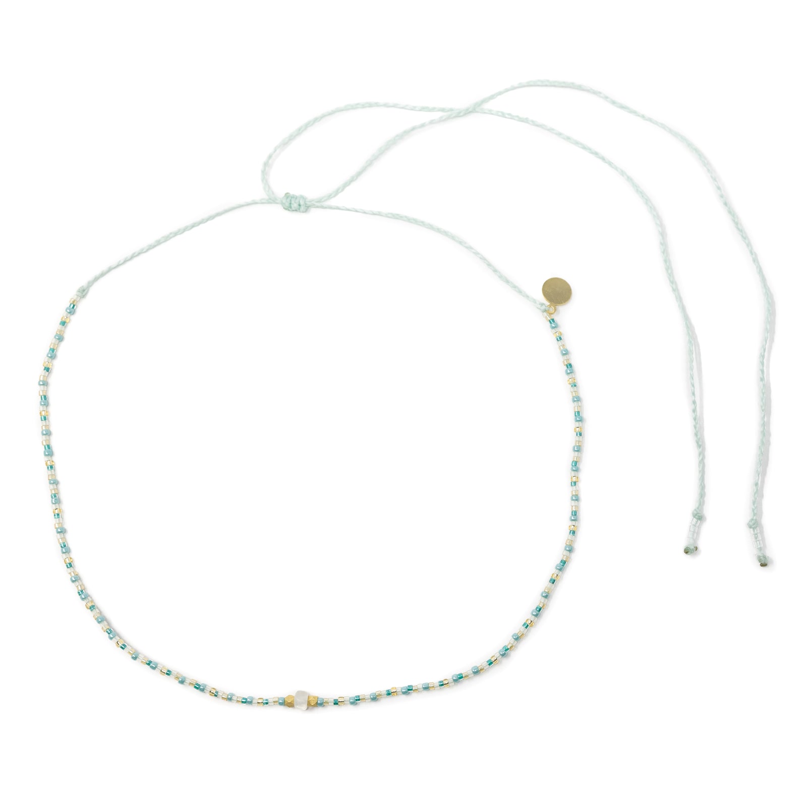 Teal & Gold Moonstone Healing Choker