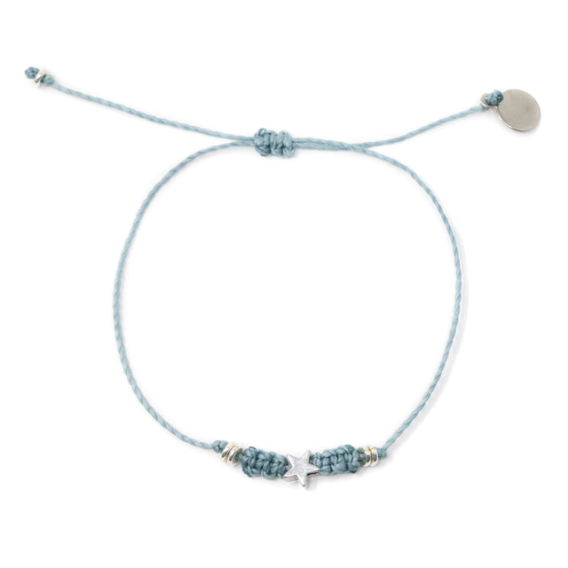Stormy Ocean w/ Silver Star Macrame Bracelet