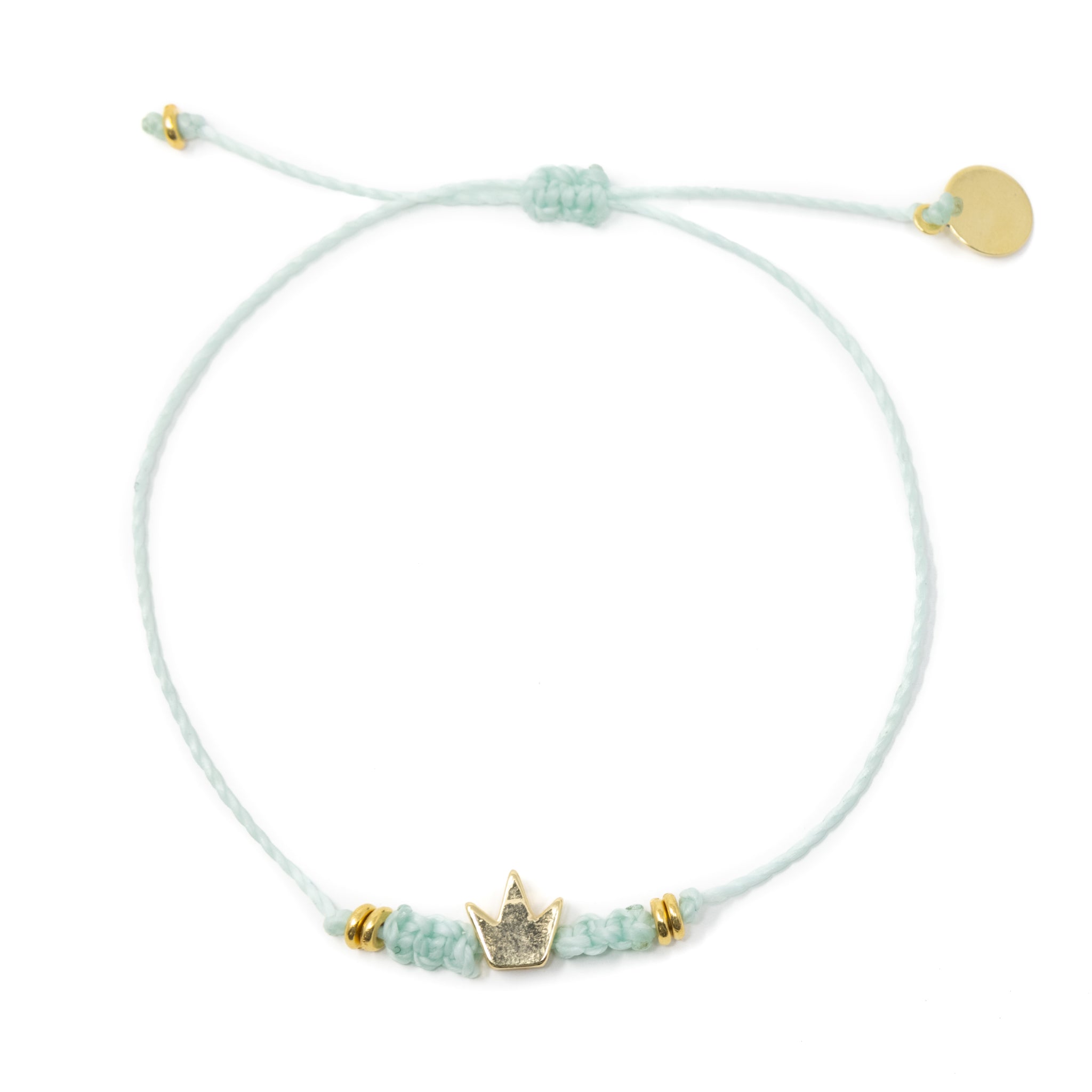 Cucumber w/ Gold Crown Macrame Bracelet – Nica Life