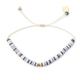 Navy & Plum Random Pattern w/ Gold Cali Surfer Bracelet