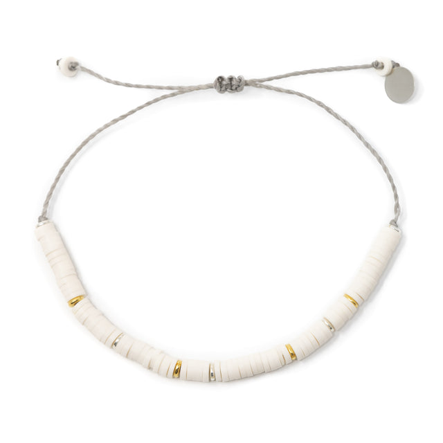 White w/ Gold & Silver Cali Surfer Bracelet