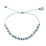 Navy & Aqua Random Pattern w/ Silver Cali Surfer Bracelet