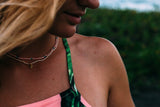 Light Coral w/ Teal Dot Necklace