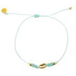 Mint & Gold Cowrie Shell Charm Anklet on White