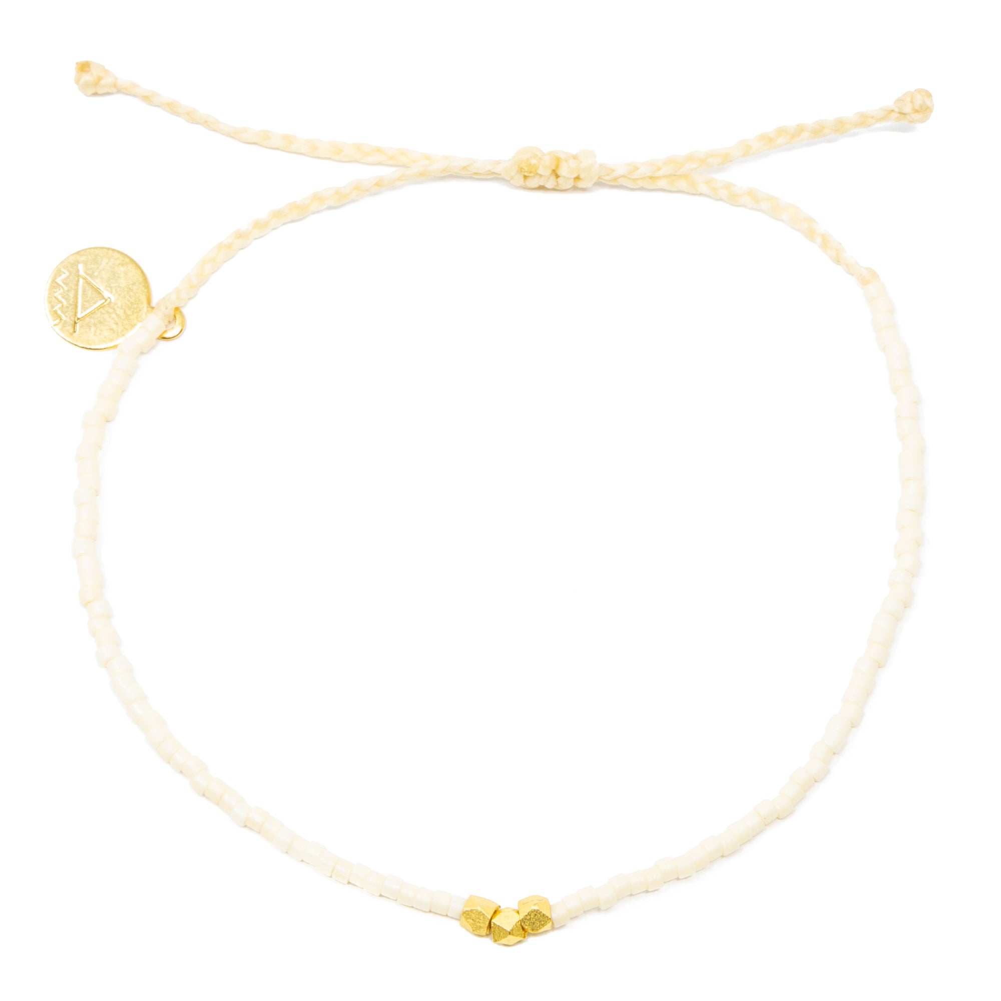 Cream w/ Gold Bead Bracelet